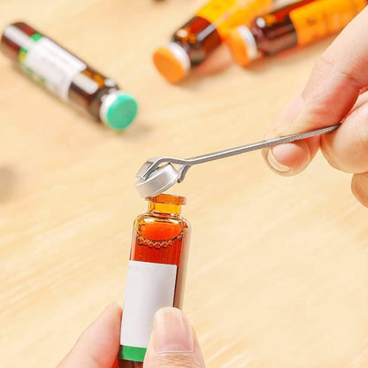 Mini Bottle Opener Botox Vials Opener Phial Cap Remover Oral Liquid Cap Lifter Clinic Hospital Medicine Bottle Opener Soad Beer Canned Beverages Opener Simple Small Strong (2 PCS)
