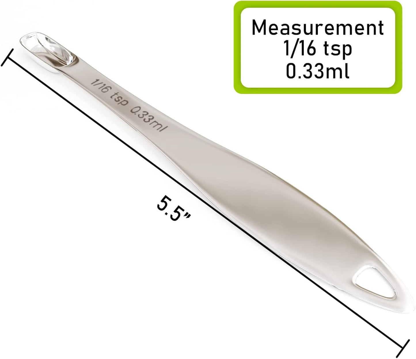 2PCS 1Teaspoon (1/3tbsp, 5ml) Single Measuring Spoon, Individual Stainless Steel Long Handle Measure Tablespoon Only
