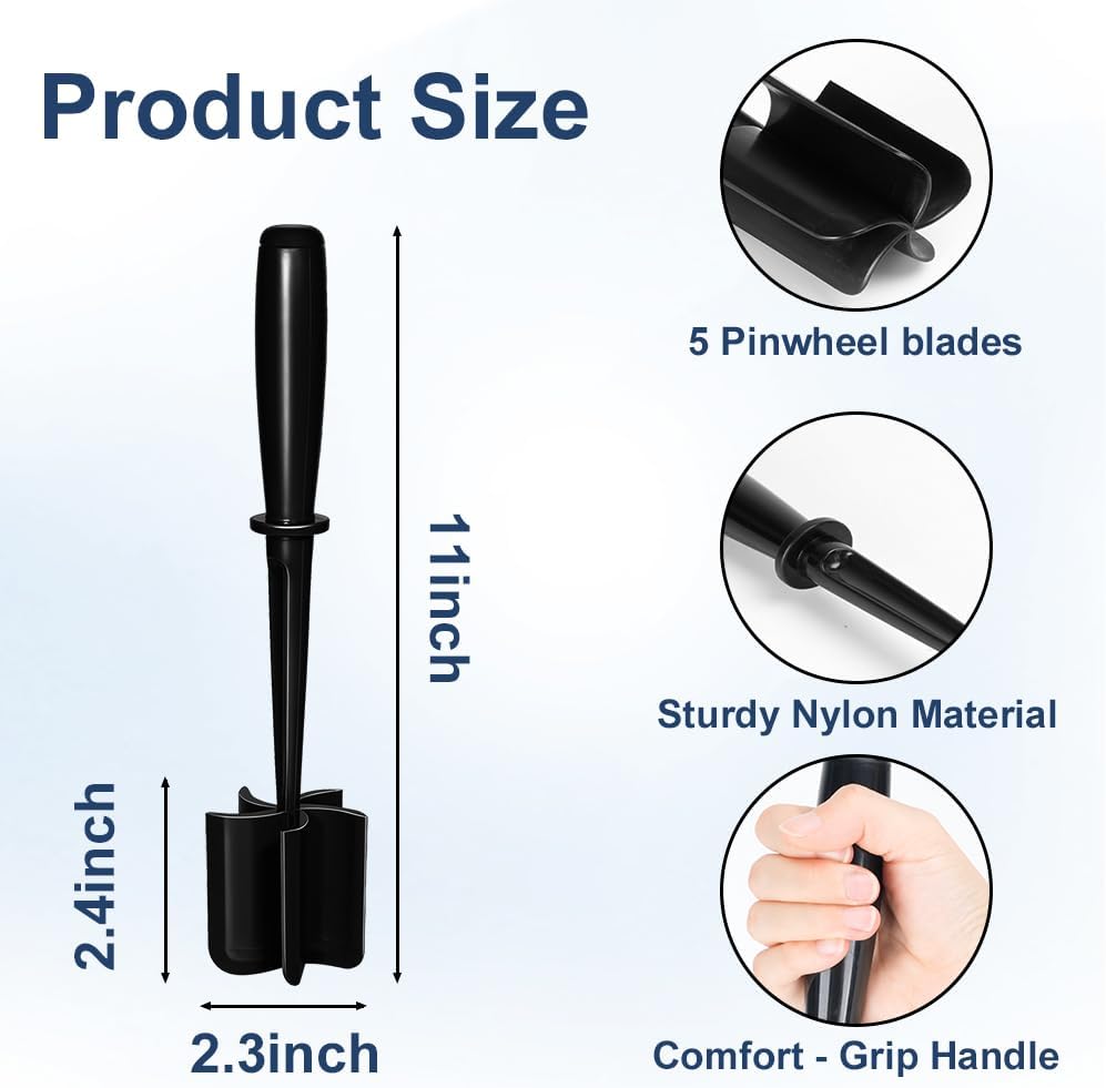Meat Chopper, Heat Resistant Ground Beef Masher & Hamburger Smasher, Mix and Chop Kitchen Tool for Taco Meat & Potato Masher, Dishwasher Safe, Black