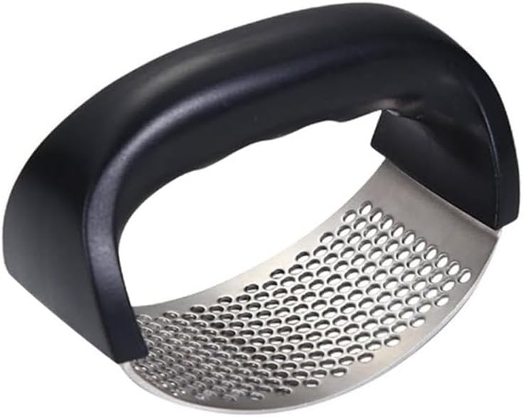 Stainless Steel Garlic Press Rocker, Kitchen Mincer with Ergonomic Handle, Easy Clean Crusher