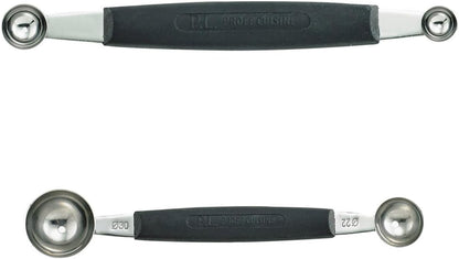 Cat Cora Melon Baller, Professional 18/8 Stainless Steel Dual Blades 10/15-Millimeter for Melon Balls and Garnishes, Ergonomic Soft-Grip Handle