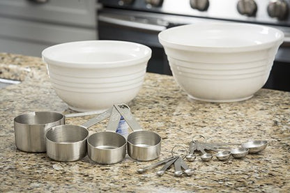 TableCraft Bakers Dozen Measuring Set Includes Measuring Spoons, Measuring Cups and Spice Spoons Silver