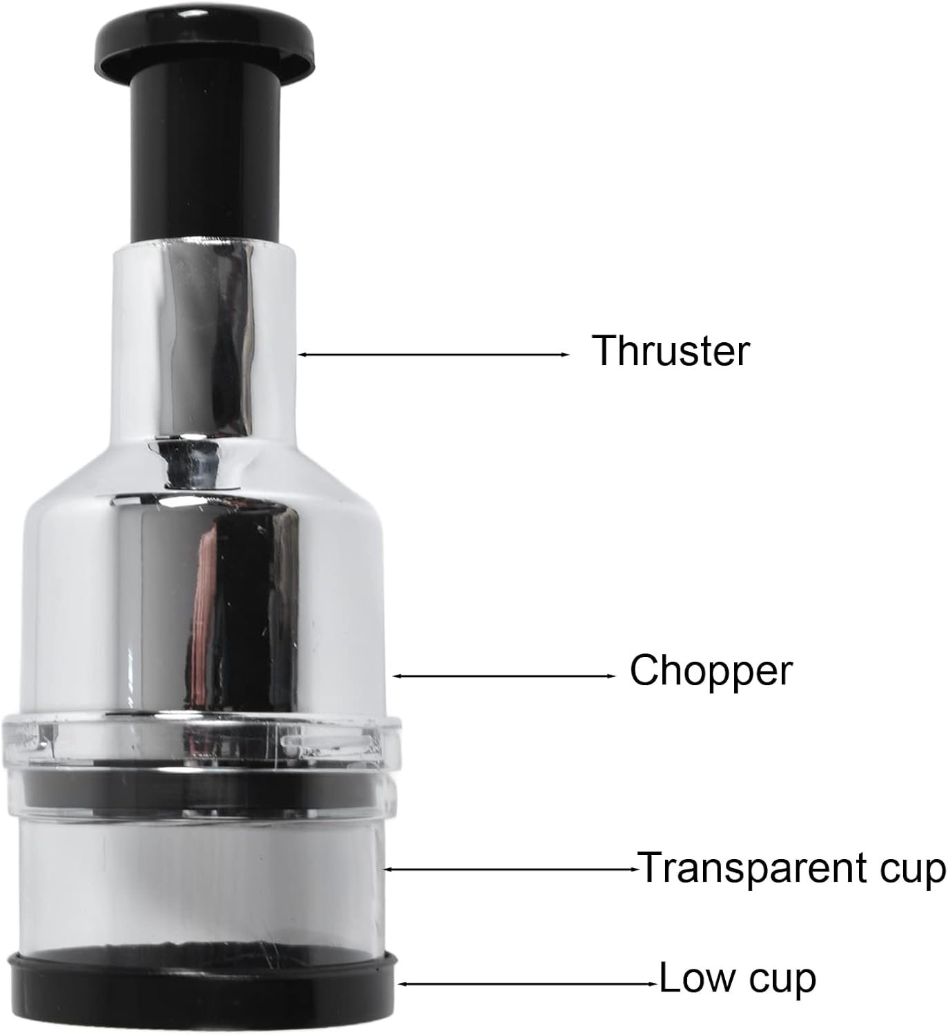 Manual Food Chopper Stainless Steel Vegetable Cutter for Onions Garlic Nuts Salads Hand Operated Kitchen Prep Tool