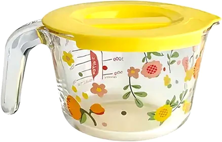 Borosilicate Glass Wet and Dry Measuring Cup with Oversized Measurements, Clear，500 ml, Safe to Use in Microwave and Freezer, Oven and Dishwasher Safe(2-Cup,500ml)