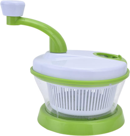 Handcrank Salad Spinner Colander Bowl, Fruit Vegetable Crusher Chopper, Meat Mincer Garlic Ginger Grinder, Flour Egg Blender Stirrer