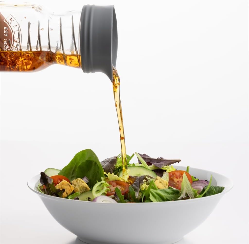 Kilner Salad Dressing Maker Set 0.5L Bottle Create Serve Store Homemade Dressings Vinaigrettes & Sauces | Dishwasher Safe | Includes Recipe Booklet & One-Piece Lid for Fridge Storage