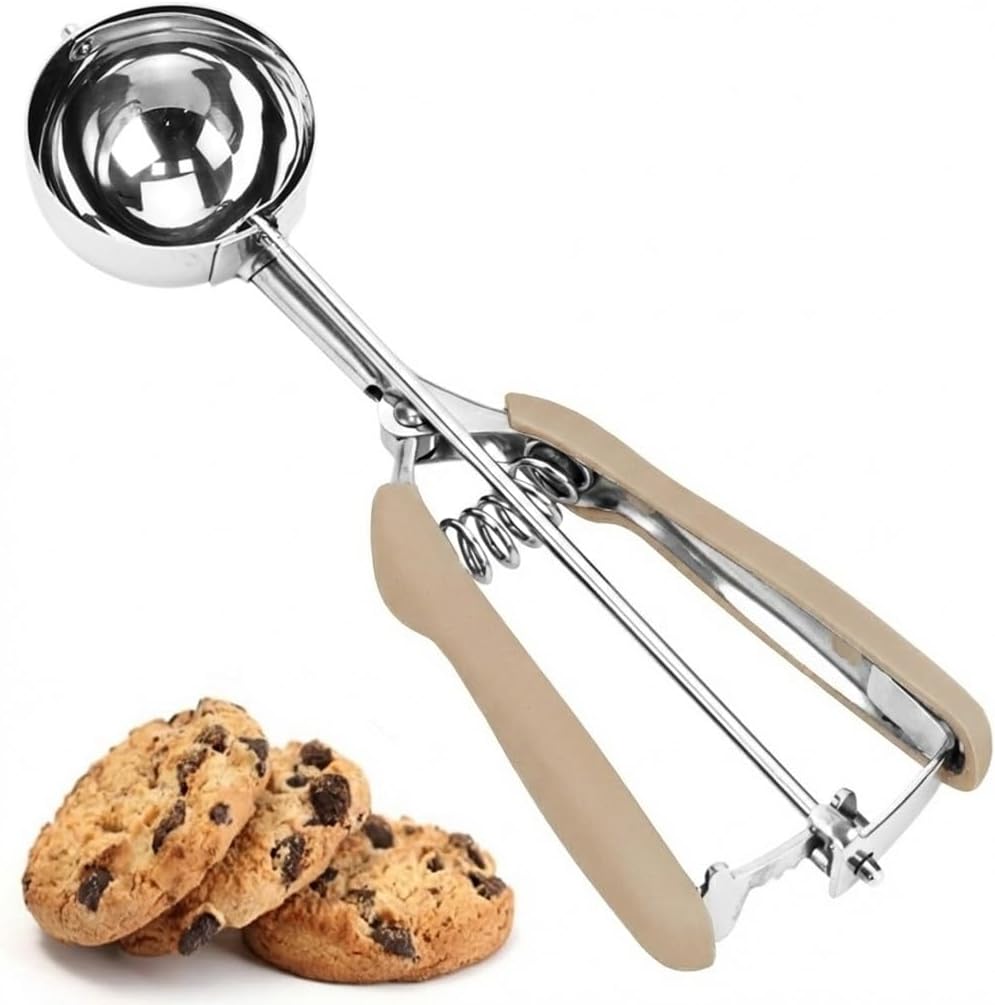 Cookie Scoop, Ice Cream Scoop, 1Tbsp/15 ml/0.5oz Cookie Scoops for Baking, 18/8 Stainless Steel Cookie Scooper for Baking, Ice Cream Scooper with Trigger Release, Cookie Dough Scoop with Non-slip Grip