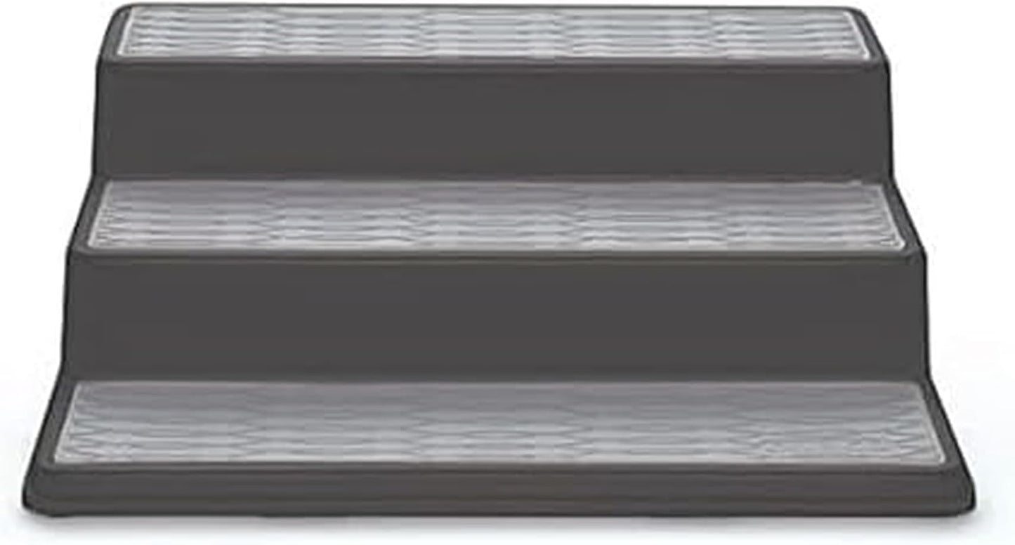 Copco Grey 2 Non-Skid 3-Tier Spice Rack Organizer for Pantry, 2-Pack, 10-Inch