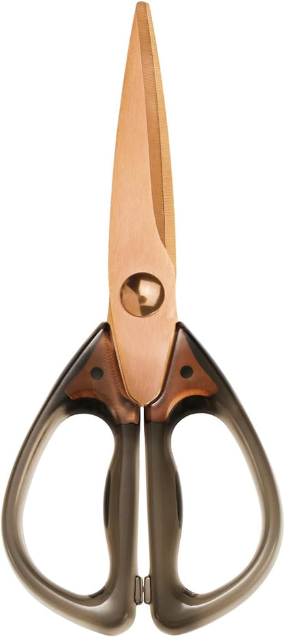 Heavy Duty Kitchen Scissors, Titanium Coated All Purpose Shears - Extra Sharp Detachable Blades for Poultry, Chicken Bones, Meat, Vegetables, Herbs | Micro Serrated & Ergonomic Handle
