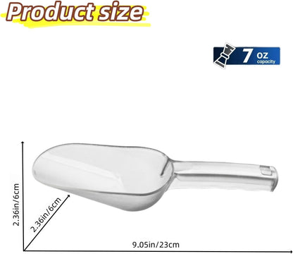 Plastic ice scoop for freezer,ice maker scoop,ice scoopers for ice bucket,Polycarbonate Utility Ice Scoop,12 Oz,Clear,Ergonomic Handle, Applicable to:Ice Maker,Ice Cream,Pets Food,Coffee Beans(1 pcs)M