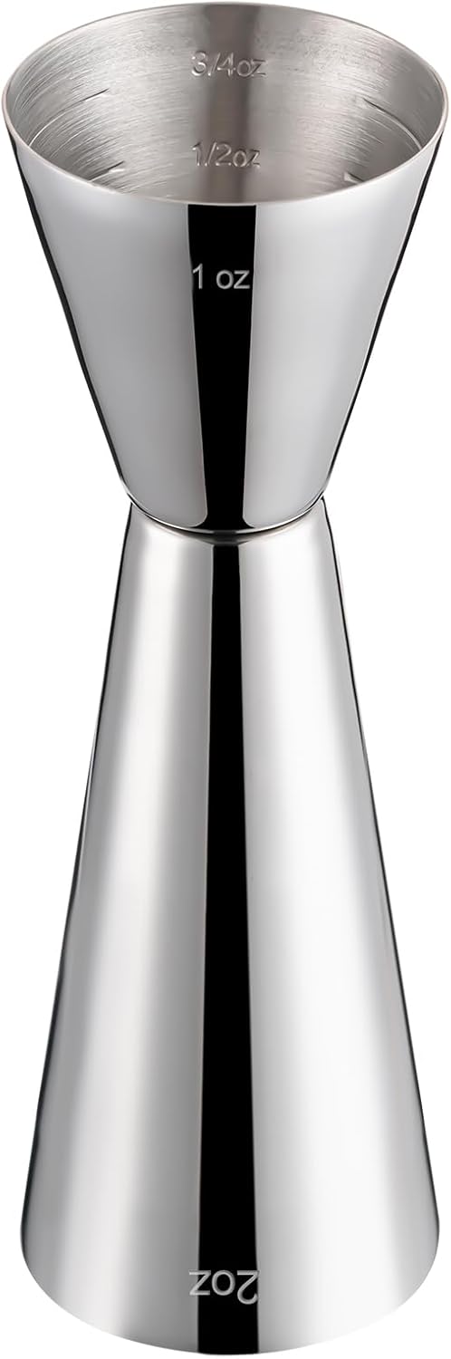 Briout Jigger for Bartending, Double Cocktail Jigger Japanese Premium 304 Stainless Steel Jigger 2 OZ 1 OZ with Measurements Inside