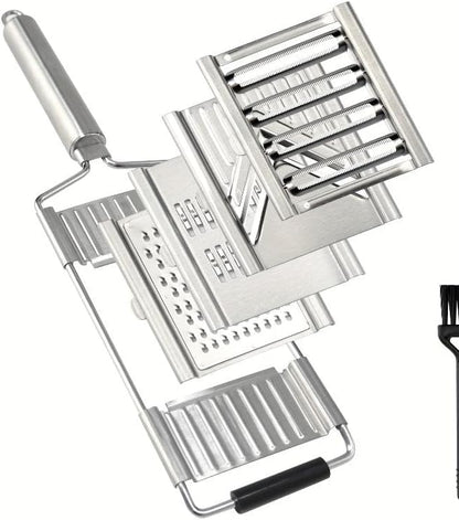 HongYuanShunDa-4-in-1 Vegetable Cutter with Cheese Grater, Stainless Steel Mandoline Slicer for Kitchen, Carrot Cucumber Cabbage Shredder, with Hook for Easy-Hang Storage