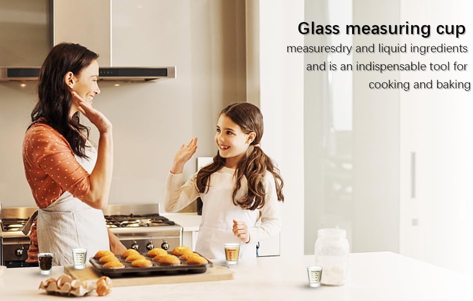 Shot Glasses Measuring cup Liquid Heavy Wine Glass Espresso Shot Glass 26-Incremental Measurement 1oz, 6 Tsp, 2 Tbs, 30ml (2 pack-black 30ml)