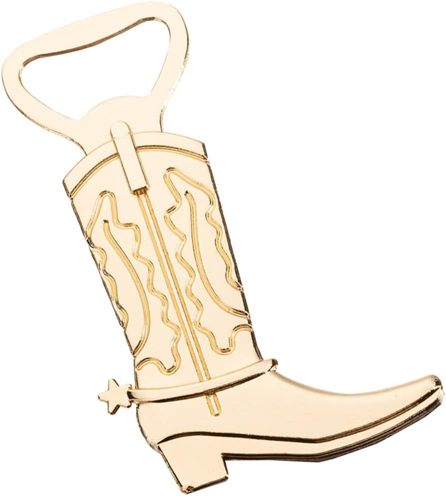 Cowboy Boot Bottle Opener for Wedding Party Favor (12pcs,Gold Tone)