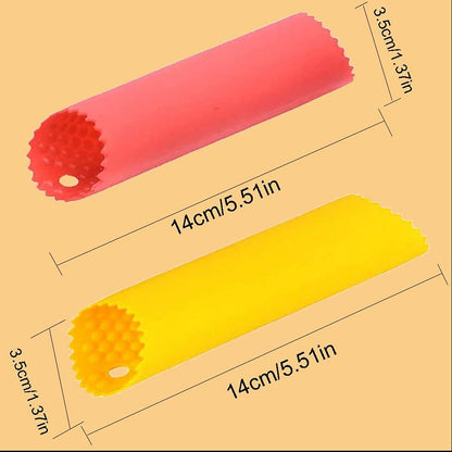 2 Set Silicone Garlic Peeler Easy Roller Tube Useful Garlic Odorfree Kitchen Tool (Black,Clear)