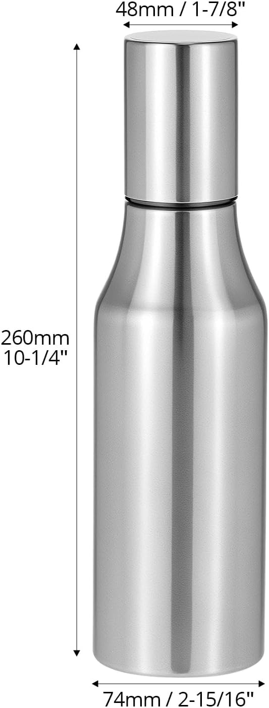 QWORK 304 Stainless Steel Olive Oil Dispenser Bottle, 25oz Oil Decanter with Easy Pour Spout, Anti-Drip Design, 750ml Oil Cruet for Kitchen Cooking & Salad Dressing, 2.9W x 10.2H