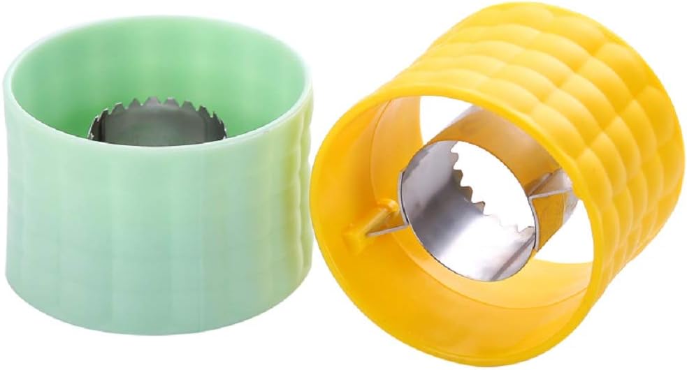 Mayata 2pcs Manual Portable Mini Circular Corn Shaver Threshing Stainless Steel Yellow Corn Stripper Peeler Home Vegetable Tools