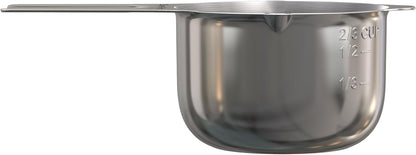 Color Up 2 Cup Measuring Cup, 480ml Stainless Steel Metal, Easy-Pour Spouts, Engraved Markings, Flat Base, Dishwasher Safe, for Dry and Liquid Ingredients
