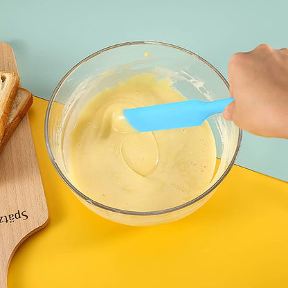 Small Silicone Spatulas Bulk for Kitchen, Baking, Cake Icing, Resin Craft(set of 6), Mini Silicon Scraper Tool, Jar Spatula with Long Handle Heat Resistant, Waxing Sticks Large with Slant for Hard Wax