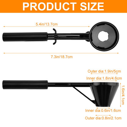 Powder Funnel Scoop 2 Pack, Sliding Bottom Measuring Scoop, 0.35 oz (10 g) Portion, Narrow Tip for Water Bottles and Shaker Cups, ABS, for Protein Powder Creatine Coffee Grounds