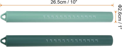 HARFINGTON Silicone Rolling Pin 10" Silicone Surface Non-Stick Stainless Steel Inner Core Dough Roller Kitchen Roller for Baking Pastry Pizza Fondant Bread, Green