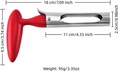 Premium Stainless Steel Apple Corer - Easy Use & Dishwasher Safe, Multi-Fruit Core Remover with Ergonomic Handle for Apples, Pears, Tomatoes & Cupcakes | Durable Kitchen Tool (Green)