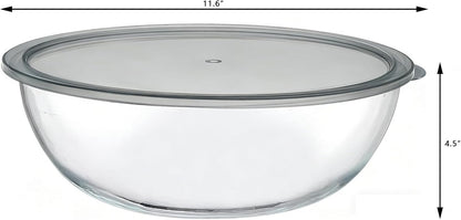 6.3 Quart Large Glass Bowl for Bread Making-Glass Mixing Bowl for Sourdough Bread with Lid, Clear Breads Proofing Bowl with Covers, Ideal for Kitchen, Storage