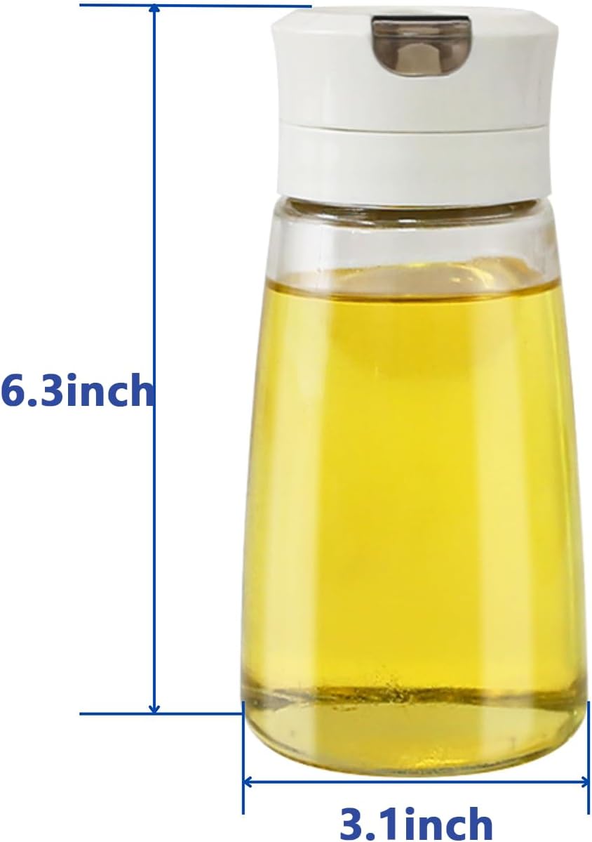 Simple Style Leak-Proof Glass Cruet Bottle 420ml, Oil & Vinegar Dispenser with Sealed Pour Spout, Wide Mouth, Easy to Clean, Kitchen & Dining Essential