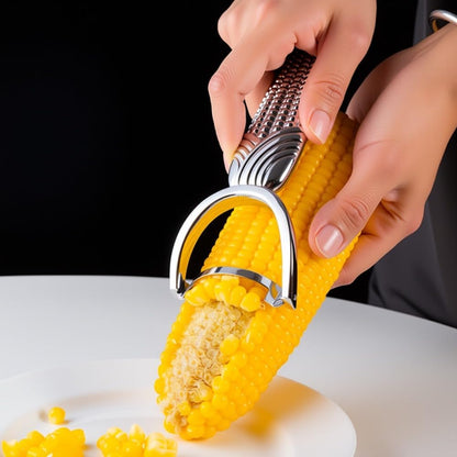 Duty Zinc Alloy Corn Stripper, Multi Function Corn Kerneler Creamer Tool Efficient Corn Peeler, Remover for Fresh Sweet Corn Vegetables Fruits