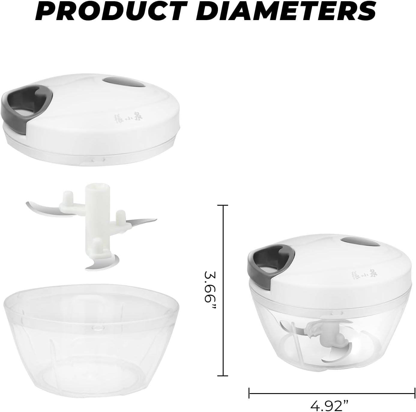 Manual Vegetable Chopper Pull String Food Chopper Sharp Blades Garlic Mincer with Container Onion Cutter for Chili Meat Nuts Herb