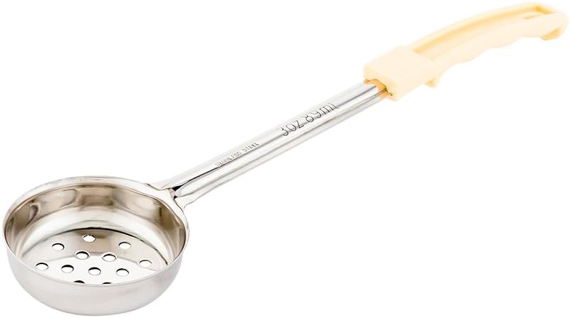 Restaurantware Met Lux 6 Ounce Portion Ladle 1 With Black Handle Portion Serving Spoon - Does Not Corrode Dishwashable Stainless Steel Portion Control Serving Utensil Multipurpose