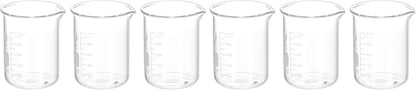 PATIKIL 3Pcs 10ml Low Form Glass Beaker, 3.3 Borosilicate Glass Graduated Printed Scale Measuring Cups with Spout for Kitchen Lab Liquids