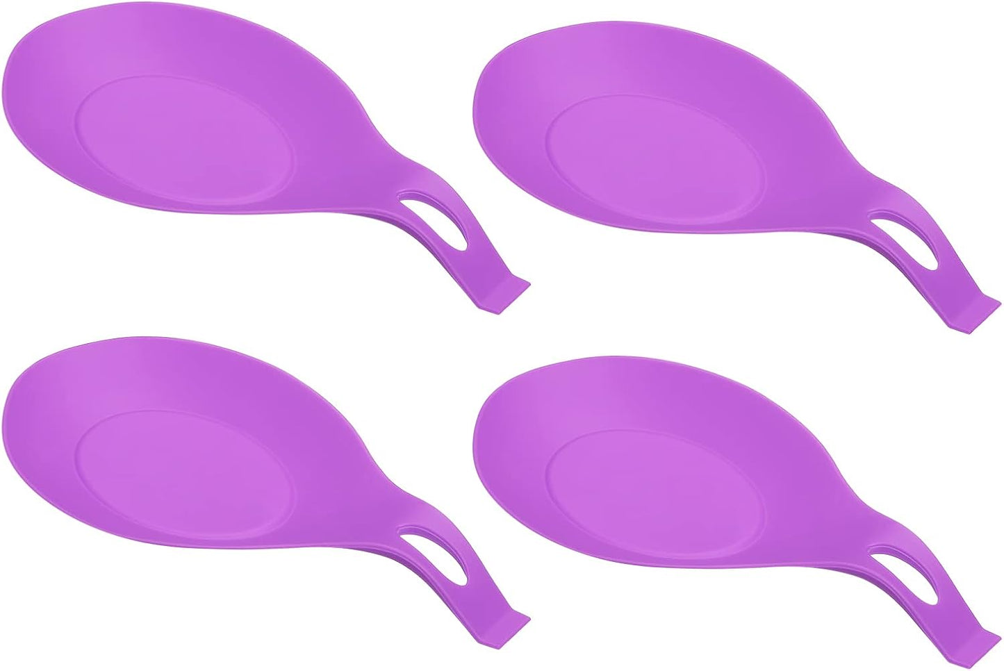 uxcell Silicone Spoon Rest, 7.68" x 3.74" Heat Resistant Kitchen Utensil Holder Spatula Ladle Rest for Counter Stove Top, Black 8Pcs