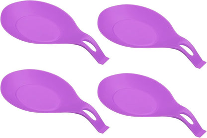 uxcell Silicone Spoon Rest, 7.68" x 3.74" Heat Resistant Kitchen Utensil Holder Spatula Ladle Rest for Counter Stove Top, Black 8Pcs