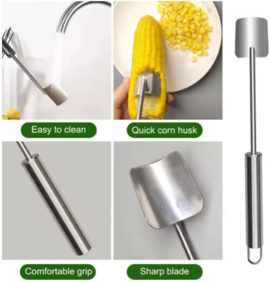 Stainless Steel Corn Sheller - Fast Corn Kernel Remover for Corn Cobs, Ergonomic Handle Kitchen Tool for Home & Professional Use
