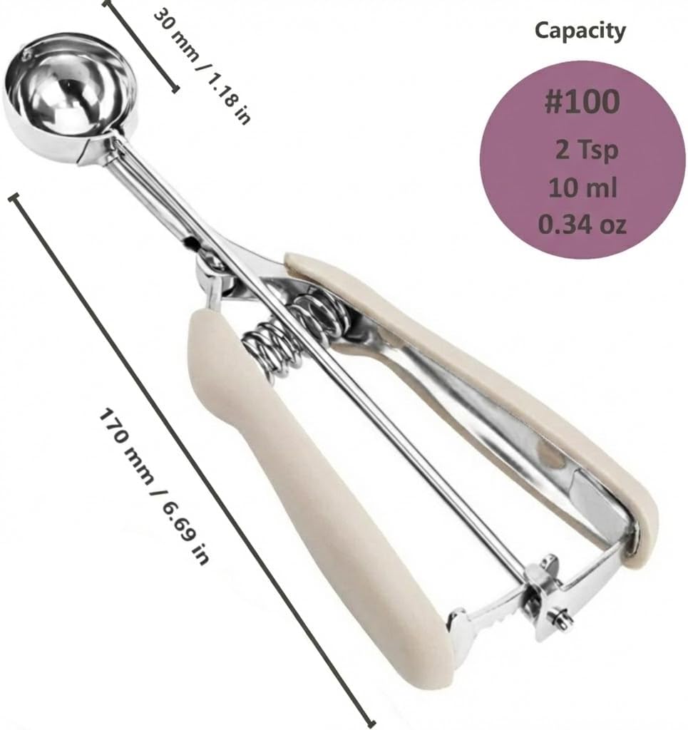 Ice Cream Scoop, 18/8 Stainless Steel Cookie Scoop, Cookie Scoops for Baking, 2 Tbsp/ 30 ml/ 1 oz Cookie Dough Scoop, Ice Cream Scooper with Trigger Release, Cookie Scooper for Baking