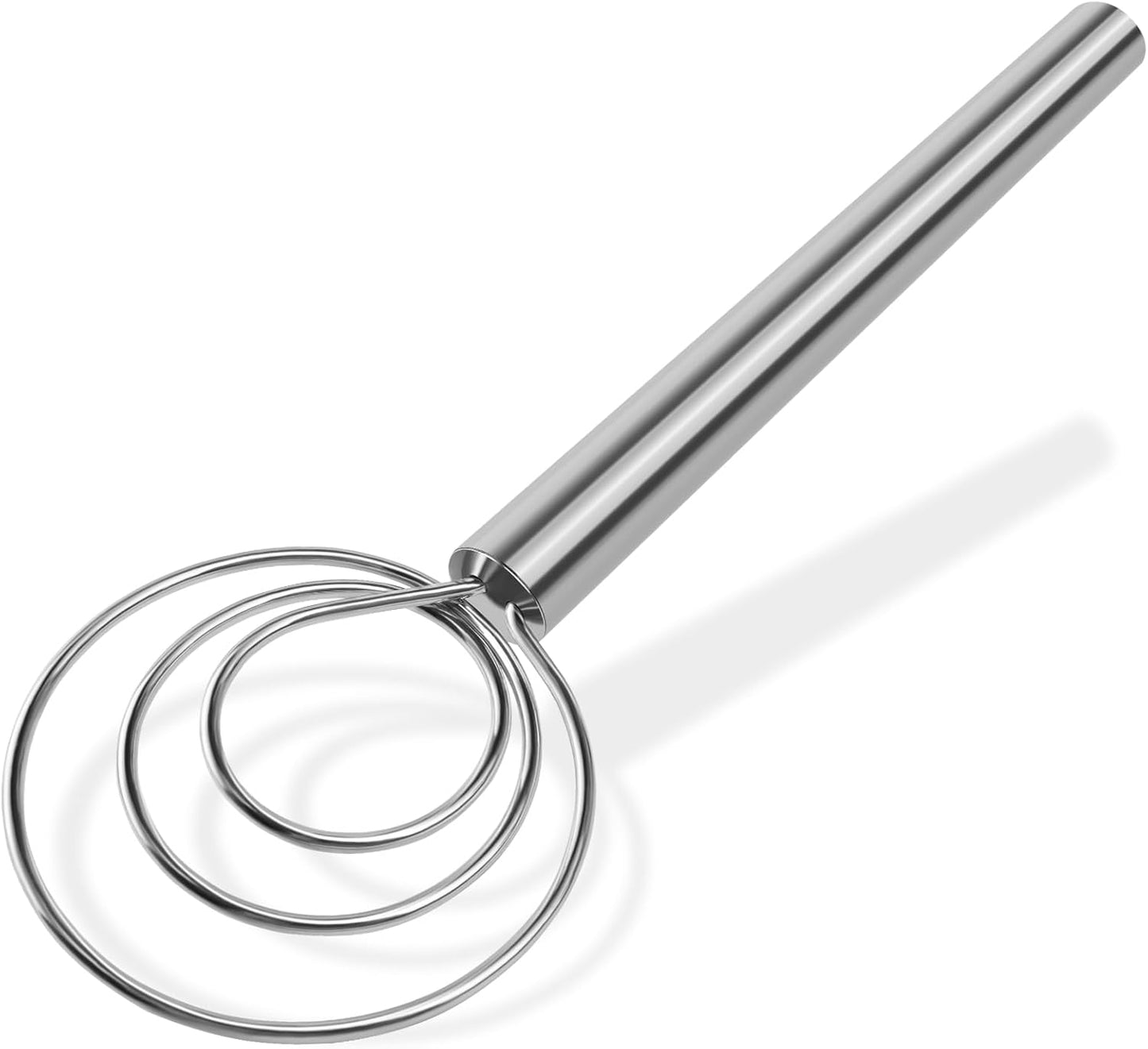 Maxjoy Danish Dough Whisk Wooden Dutch Bread Mixer with Stainless Steel Hook for Sourdough Baking Hand Tool