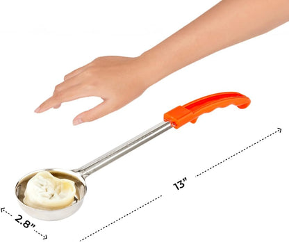 Restaurantware Met Lux 6 Ounce Portion Ladle 1 With Black Handle Portion Serving Spoon - Does Not Corrode Dishwashable Stainless Steel Portion Control Serving Utensil Multipurpose