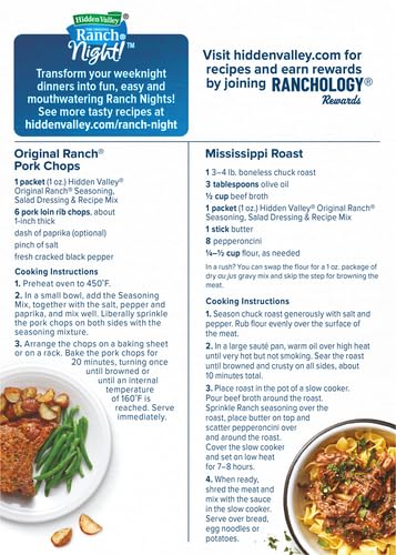 Hidden Valley Original Ranch Seasoning, Dressing and Recipe Mix, 1 Ounce Each, 4 Count (Package May Vary)