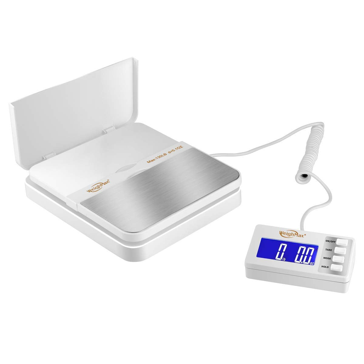 Weighmax W-2809 90 LB X 0.1 OZ Durable Stainless Steel Digital Postal Scale, Shipping Scale With AC adapter, 1 Pack
