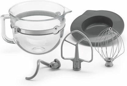 KitchenAid 5 Quart Tilt-Head Glass Bowl with Measurement Markings & Lid - KSM5GB