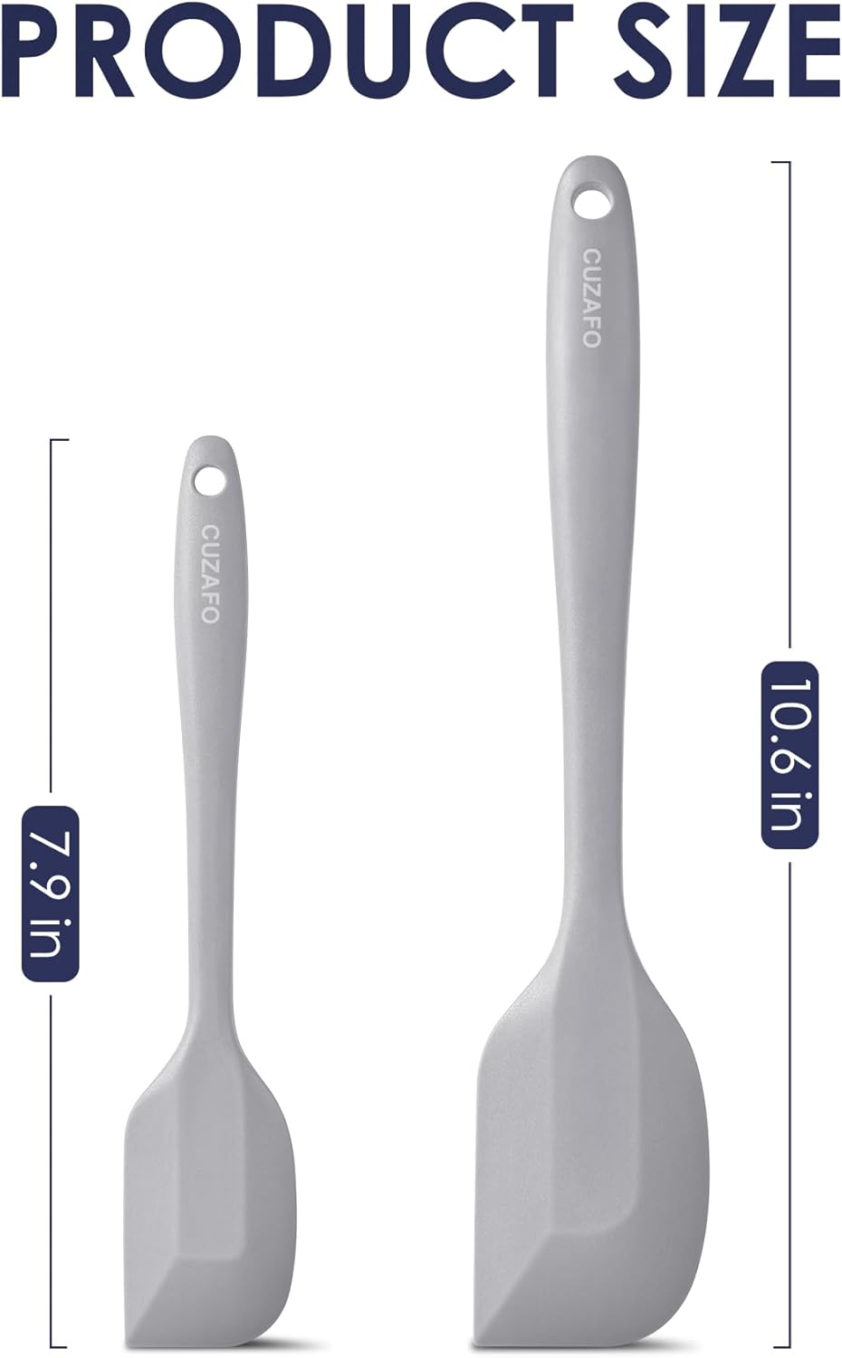 BPA Free Heat Resistant 600℉ Silicone Spatula, Turner Mixing Spatulas set Dishwasher Safe for Nonstick Cookware, Classic Blue