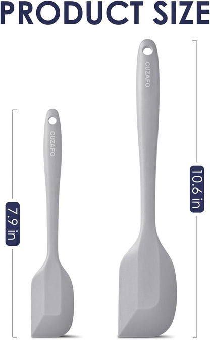 BPA Free Heat Resistant 600℉ Silicone Spatula, Turner Mixing Spatulas set Dishwasher Safe for Nonstick Cookware, Classic Blue