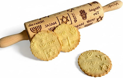 HEARTS EMBOSSING ROLLING PIN WOODEN ROLLING PIN for EMBOSSED COOKIES with LOVE HEARTS