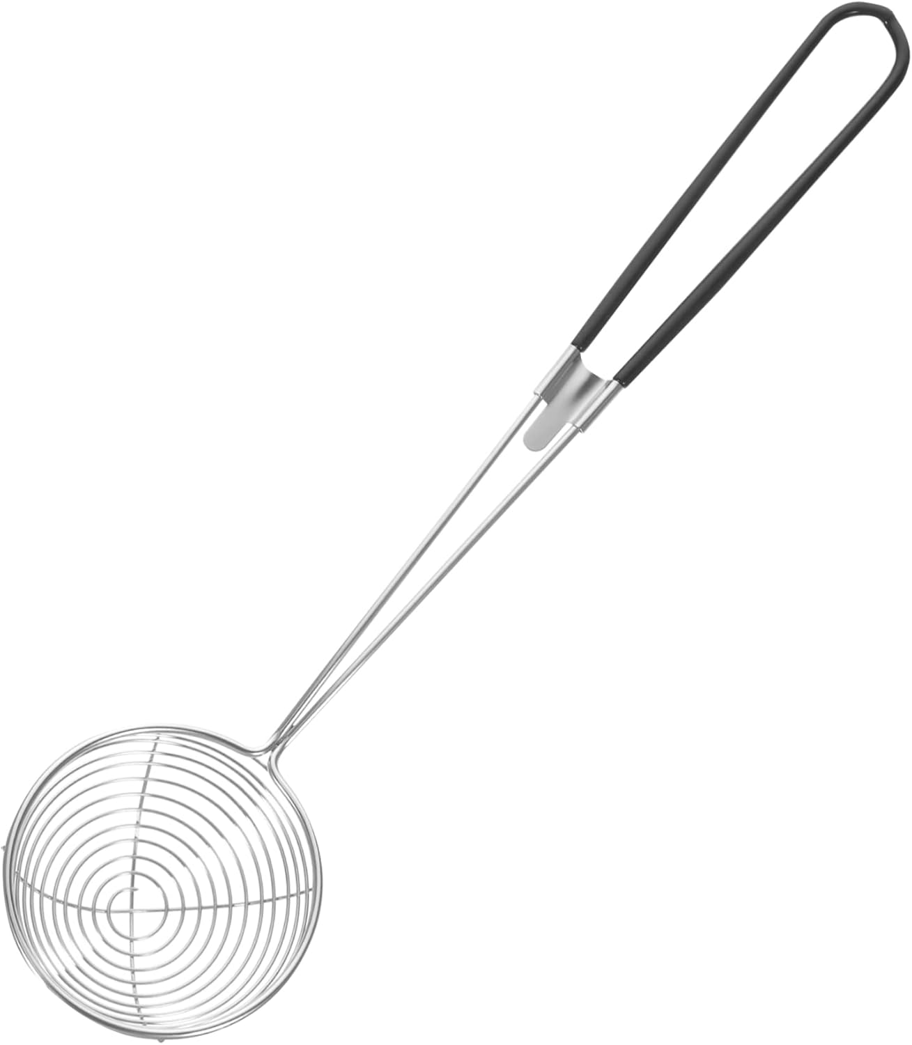 BESTYASH Portable Stainless Steel Spider Strainer Spoon Sturdy Mesh Frying Ladle for Household Cooking for Straining Vegetables and Meat Non Slip Handle