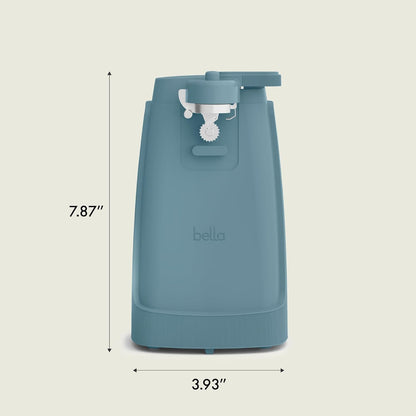 bella Electric Can Opener and Knife Sharpener, Removable Cutting Lever, Cord Storage, Stainless Steel Blade, Sage