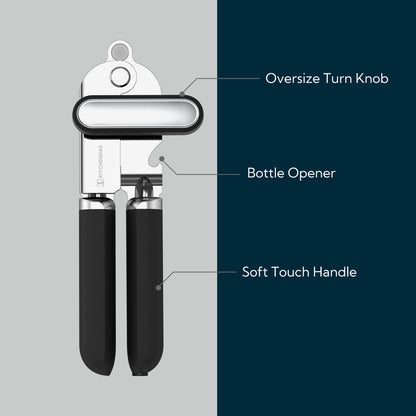 KITCHENDAO Manual Can Opener, Super Sharp Sandvik 12C27 Blade, Handheld Can Opener with Magnet, Smooth Edge Cut, Soft Grip, Oversized Knob for Seniors & Arthritis, Easy to Use, Green