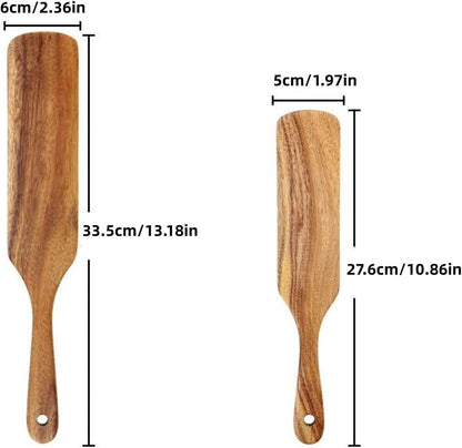 Skinny Spurtle for Sourdough Starter, Mixing,Reaching Bottom of Jars,Dough Whisk,Long Handle Wooden Spatula, Spurtles Kitchen Tools for NonStick Cookware