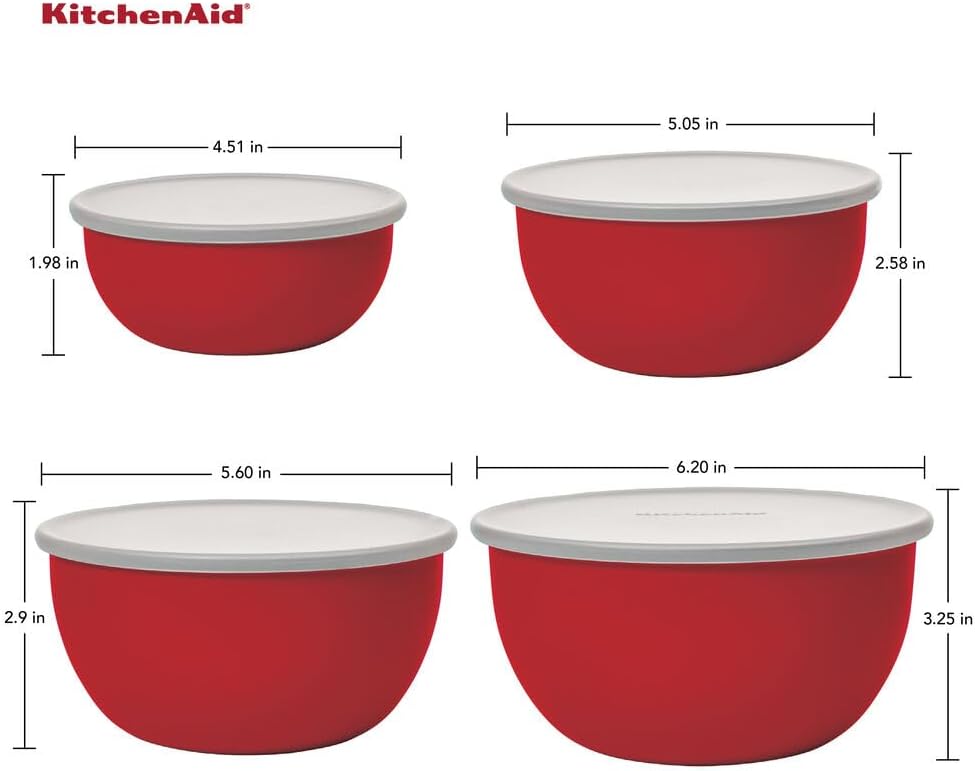KitchenAid Prep Bowls with Lids, Set of 4