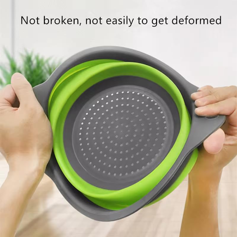 Collapsible Colander Set of 2 Round - Silicone Kitchen Strainer Set